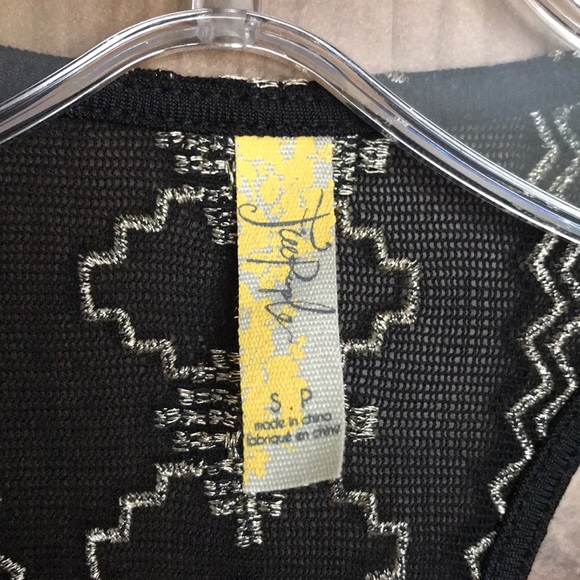 Beautiful “Free People” Black Top with Gold detail - Picture 6 of 7